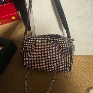 Elegant Black Rhinestone Women's Bag